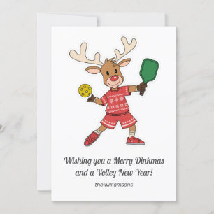 Cartes Pour Fêtes Annuelles Drôle de Reine de Noël Pickleball, Texte Personnal