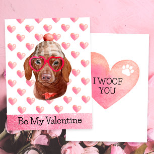Cartes Pour Fêtes Annuelles Drôle de teckel je t'aime toi chien Saint-Valentin