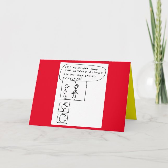 Cartes Pour Fêtes Annuelles Drôle début Noël présente un dessin (Devant)