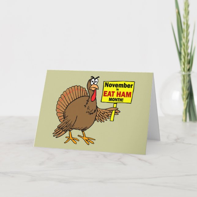 Cartes Pour Fêtes Annuelles Drôle dinde Thanksgiving (Devant)