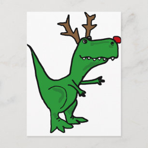 Cartes Pour Fêtes Annuelles Drôle dinosaure de Noël en renne