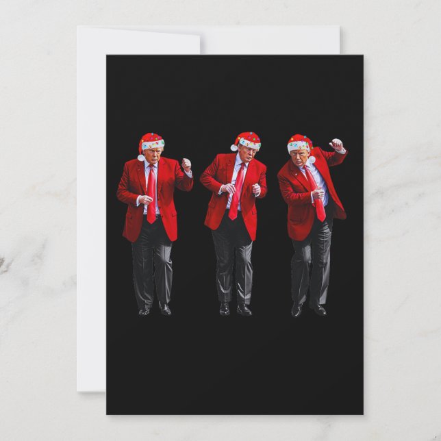 Cartes Pour Fêtes Annuelles Drôle Donald Trump Dansant le président Noël (Devant)