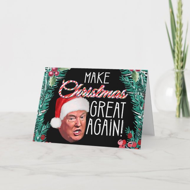 Cartes Pour Fêtes Annuelles Drôle Donald Trump Noël (Devant)