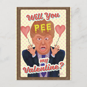 Cartes Pour Fêtes Annuelles Drôle Donald Trump Valentine's Day Pee Tape Joke