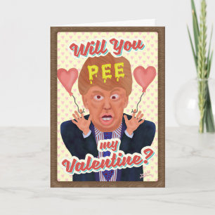 Cartes Pour Fêtes Annuelles Drôle Donald Trump Valentine's Day Pee Tape Joke