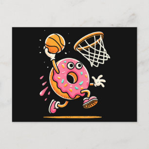 Cartes Pour Fêtes Annuelles Drôle Donut Dunking Basketball Food Champ Sports D