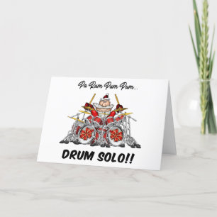 Cartes Pour Fêtes Annuelles Drôle Drummer Père Noël Musician Rock & Roll Noël
