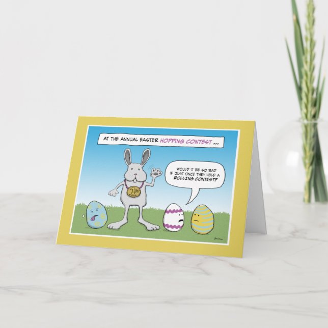 Cartes Pour Fêtes Annuelles Drôle Est Bunny Hop to It (Devant)