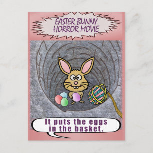 Cartes Pour Fêtes Annuelles Drôle film d'horreur lapin de Pâques