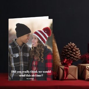 Cartes Pour Fêtes Annuelles Drôle fin de Noël photo rabattu plié