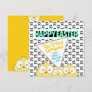 Cartes Pour Fêtes Annuelles Drôle fou amusant Happy Pâques Vous Fous Poules  