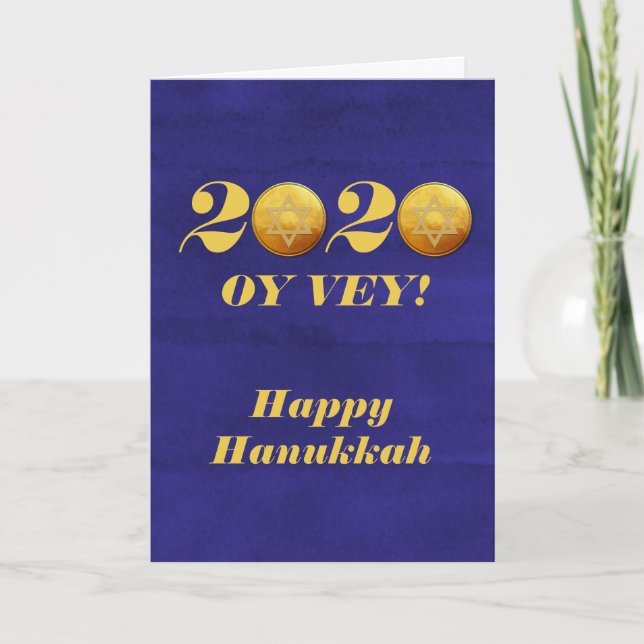 Cartes Pour Fêtes Annuelles Drôle Hanoukka Oy Vey 2020 Gelt Coin (Devant)
