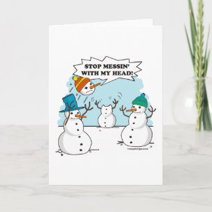 Cartes Pour Fêtes Annuelles Drôle hiver Snowmen Cartoon Joke