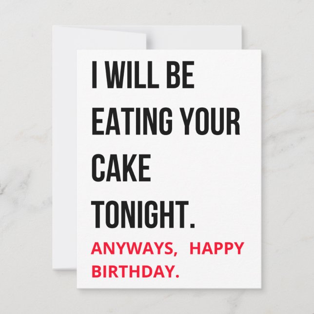 Cartes Pour Fêtes Annuelles Drôle Humour Naughty Happy Birthday Card (Devant)