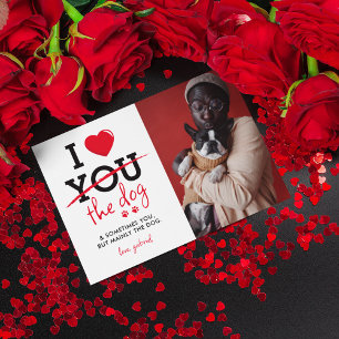 Cartes Pour Fêtes Annuelles Drôle J'Aime Le Chien Valentines Day