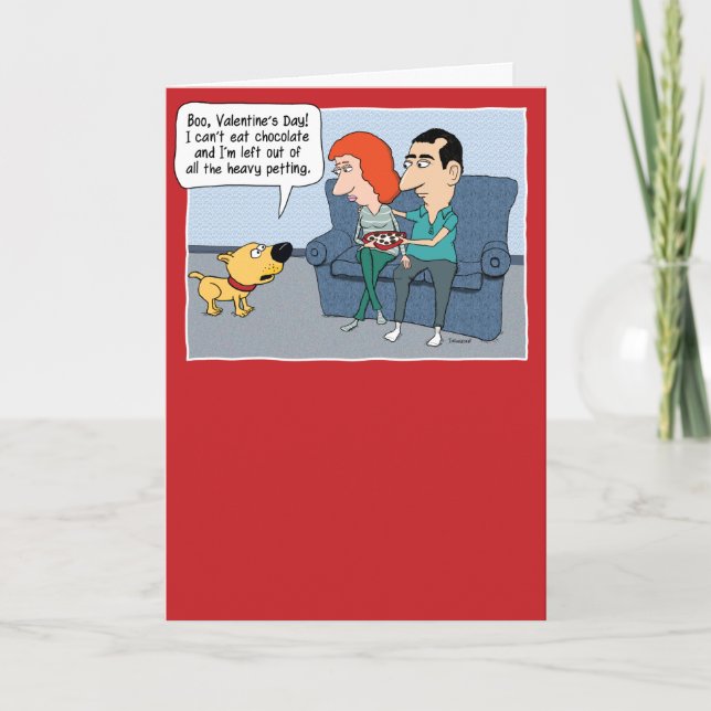 Cartes Pour Fêtes Annuelles Drôle Jalous Chien Valentine's Day (Devant)