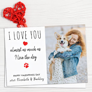 Cartes Pour Fêtes Annuelles Drôle Je t'aime Chien Animaux de Compagnie Photo V