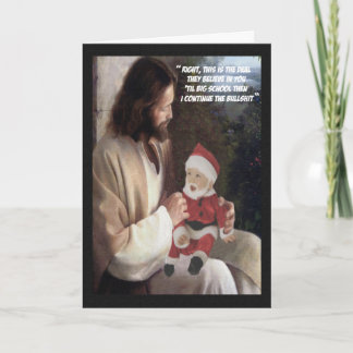 Cartes Pour Fêtes Annuelles Drôle Jésus et Père Noël