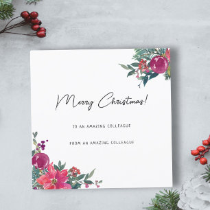 Cartes Pour Fêtes Annuelles Drôle joyeux Noël patron collègue feuillage floral