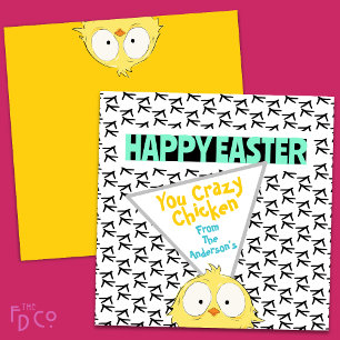 Cartes Pour Fêtes Annuelles Drôle "Joyeux Pâques, poule folle" Pâques