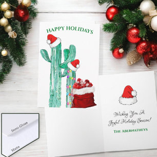 Cartes Pour Fêtes Annuelles Drôle Joyeux Vacances Sud-Ouest Cactus Custom