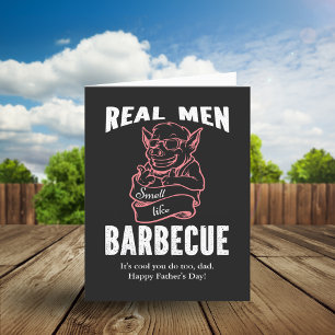 Cartes Pour Fêtes Annuelles Drôle Les Vrais Hommes Sentent Comme Un Barbecue