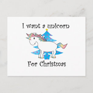 Cartes Pour Fêtes Annuelles Drôle licorne cadeau de noël