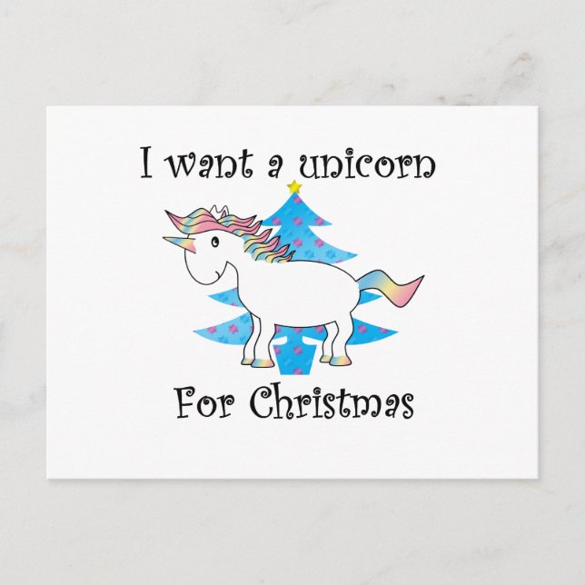Cartes Pour Fêtes Annuelles Drôle licorne cadeau de noël (Devant)