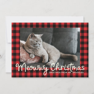 Cartes Pour Fêtes Annuelles Drôle Meowwwy et Vacances de Bwight Salutation p