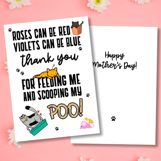 Cartes Pour Fêtes Annuelles Drôle mignon Bonne fête des mères du chat (Créateur téléchargé)