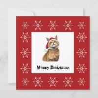 Drôle mignon comique Whimsical Chat Joyeux Noël