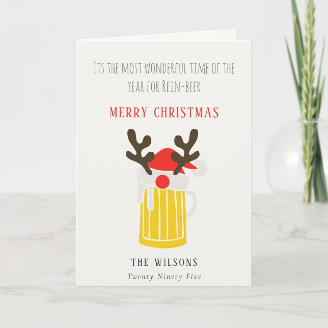 Cartes Pour Fêtes Annuelles Drôle Mignon Merveilleux Moment Pour la bière Rein (Devant)