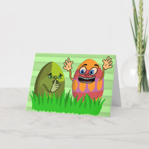 Cartes Pour Fêtes Annuelles Drôle mignon OEufs de Pâques Dessin