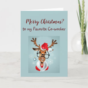 Cartes Pour Fêtes Annuelles Drôle Mon collègue Nice List Père Noël Humour