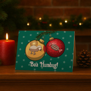 Cartes Pour Fêtes Annuelles Drôle Mouton Noël Bonbon Baa Humbug Carton