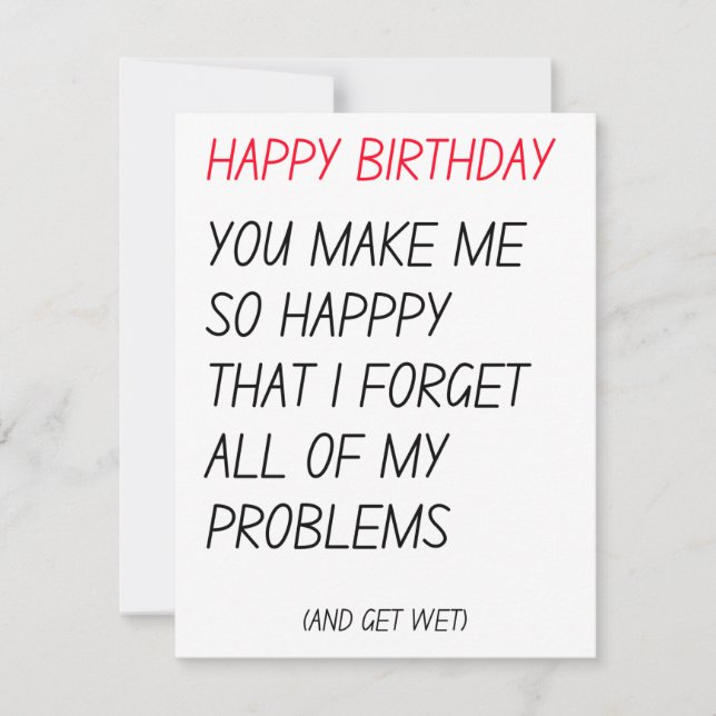 Cartes Pour Fêtes Annuelles Drôle Naughty Dirty Happy Birthday Card  (Devant)