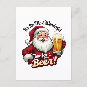Cartes Pour Fêtes Annuelles Drôle Noël heure de la bière Père Noël