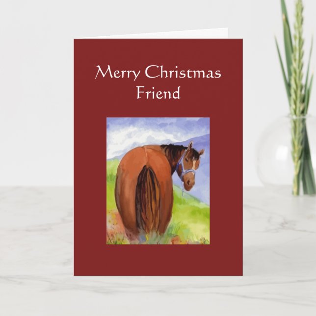 Cartes Pour Fêtes Annuelles Drôle Noël Traitements Chevaux Derrière l'Humour (Devant)