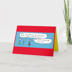 Cartes Pour Fêtes Annuelles Drôle Noël Visite Cartoon Joke