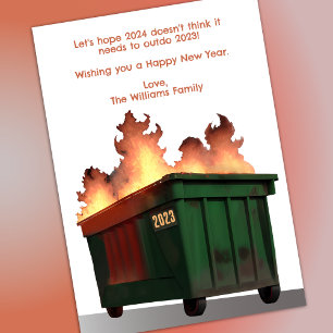 Cartes Pour Fêtes Annuelles Drôle Nouvel An Feu de Dumpster