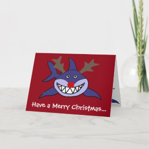 Cartes Pour Fêtes Annuelles Drôle Nouvel An Requin Reindeer