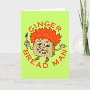 Cartes Pour Fêtes Annuelles Drôle Pain de Gingembre Homme Pun de Noël