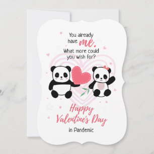 Cartes Pour Fêtes Annuelles Drôle Pandemic Valentine's Day Panda