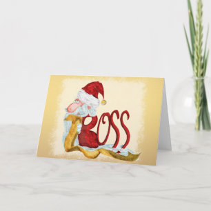 Cartes Pour Fêtes Annuelles Drôle patron Père Noël Noël