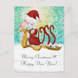 Cartes Pour Fêtes Annuelles Drôle patron Père Noël Noël