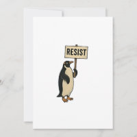 Drôle Penguin Résiste À La Manifestation Contre Le