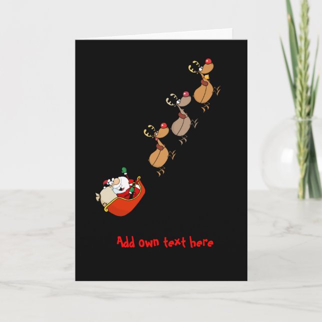 Cartes Pour Fêtes Annuelles Drôle Père Noël Cartoon Xmas Personnalisé (Devant)