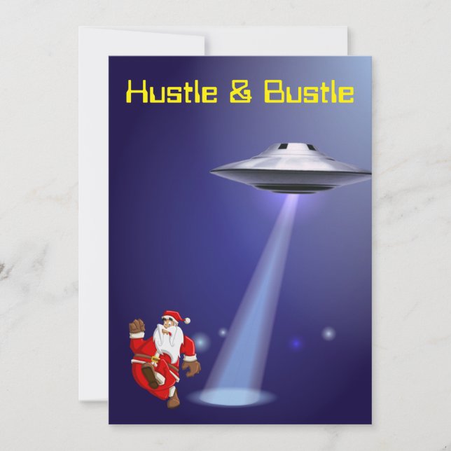 Cartes Pour Fêtes Annuelles Drôle Père Noël 🎅 🛸 OVNI Noël (Devant)