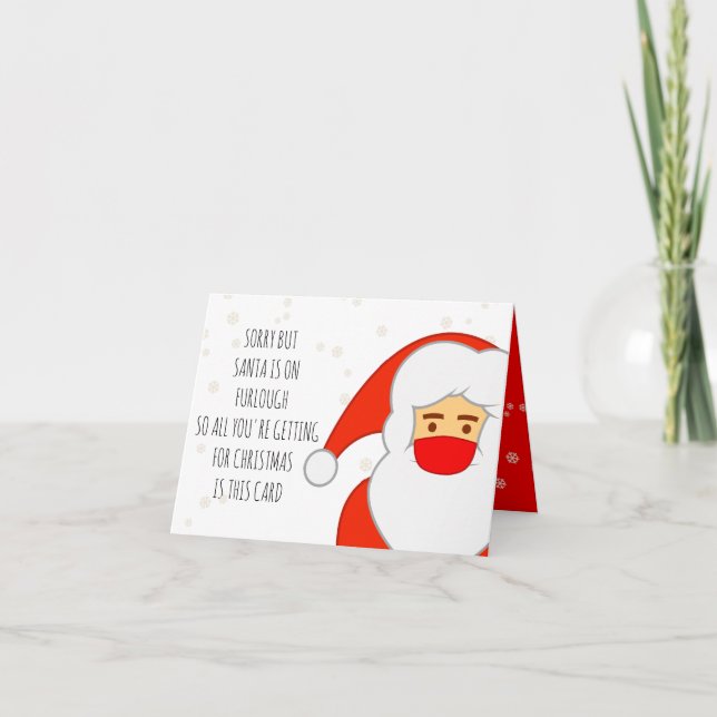 Cartes Pour Fêtes Annuelles Drôle Père Noël sur Furlough Happy Christmasque Co (Devant)