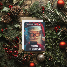 Cartes Pour Fêtes Annuelles Drôle Père Noël TikTok Naughty List Humour de Noël